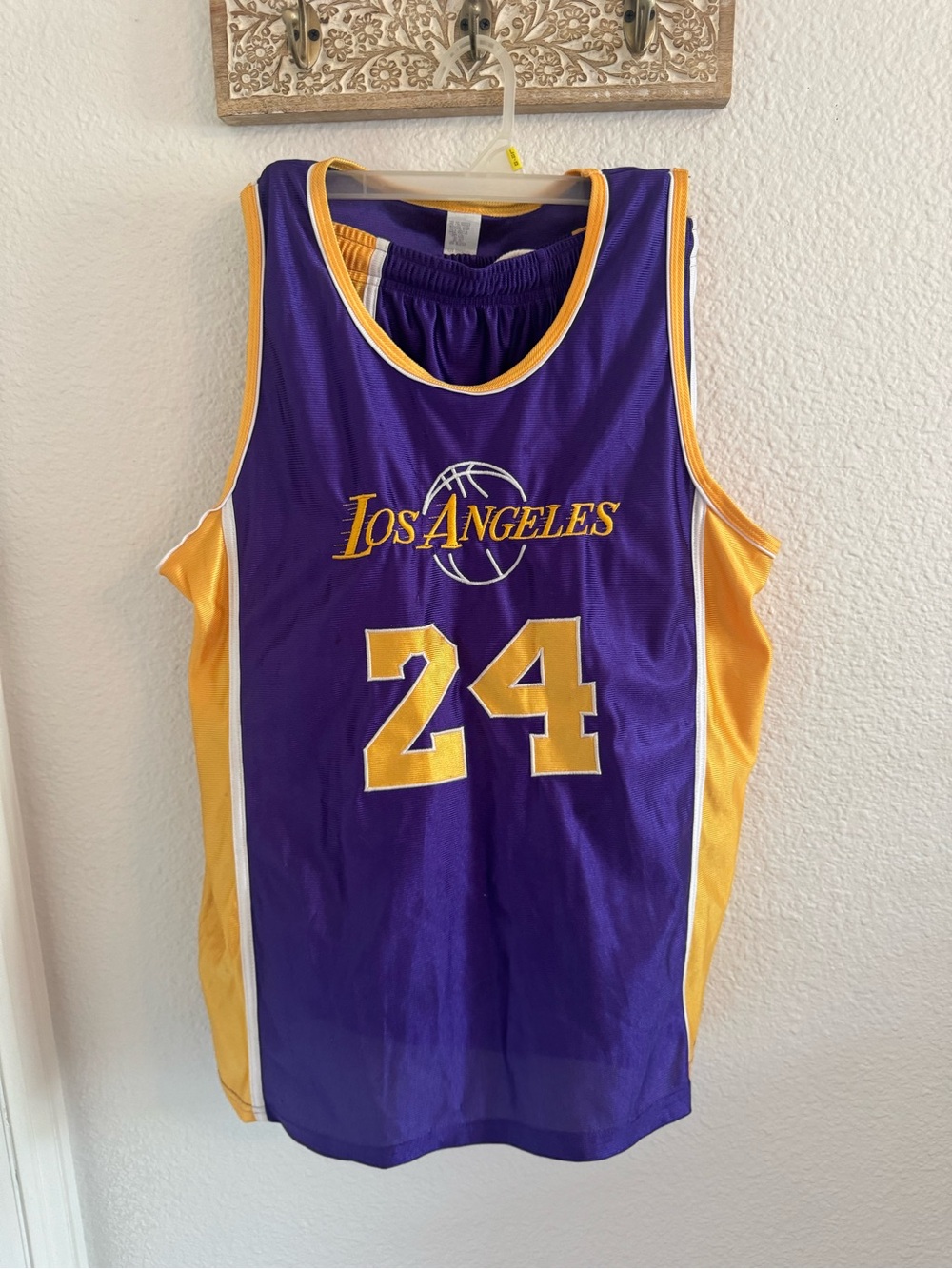 Los Angeles Purple & Gold Basketball Jersey - #24 with shorts